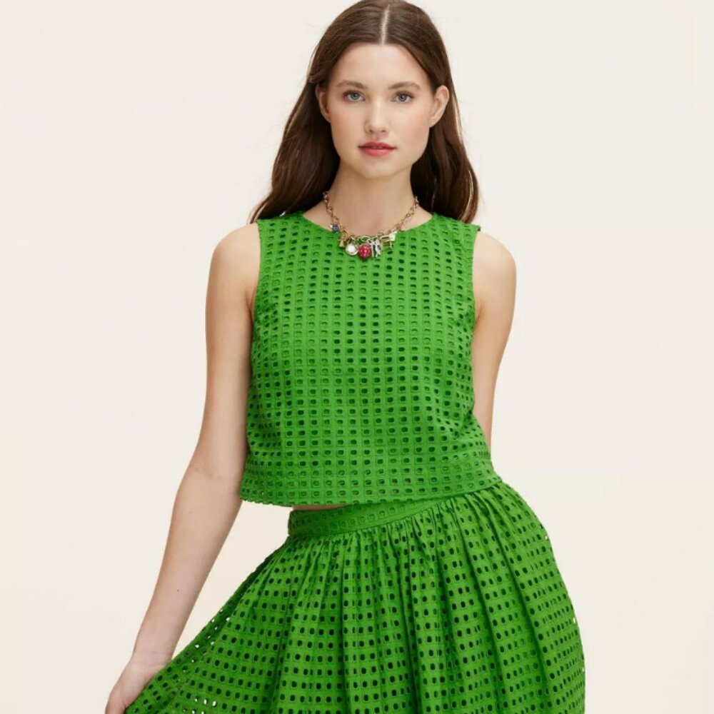 NEW WITH TAGS-Women's Eyelet Shell Tank Top - kate spade new york x Target Green